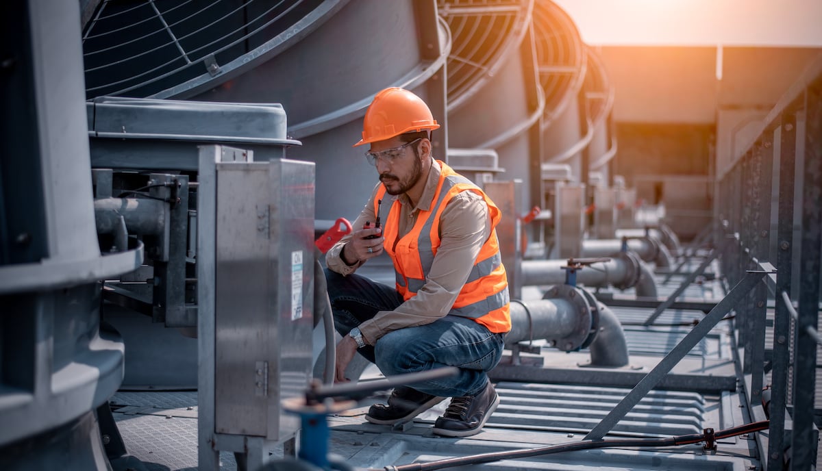 HVAC worker in compliance