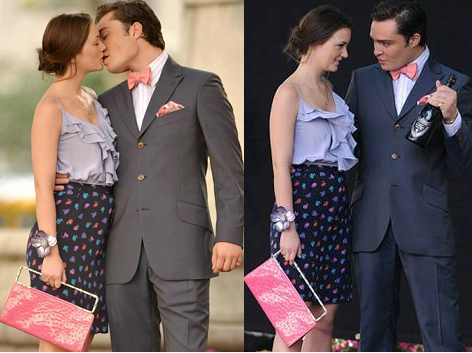 Leighton Meester was seen kissing Ed Westwick on the set of Gossip Girl 
